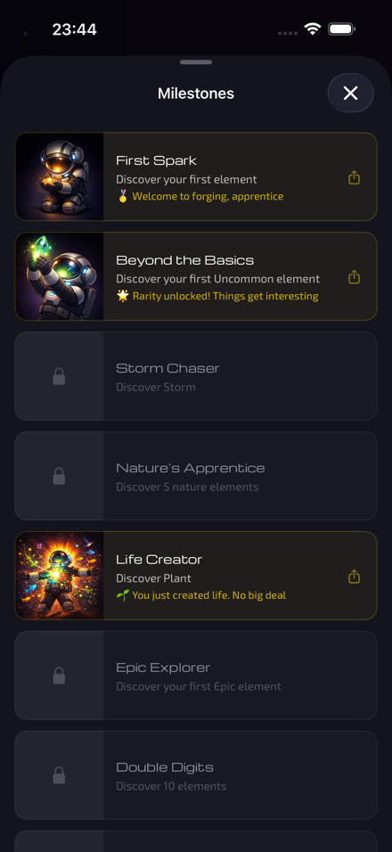 Milestones — forge your legend